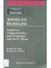 Americas Homeless: Numbers，  Characteristics，  and Programs that Serve Them， Urban Institute Report  pdf epub mobi 电子书 下载