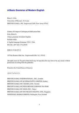 A Basic Grammar of Modern English pdf epub mobi 电子书 下载