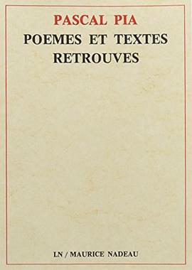 Poemes et Textes Retrouves Pascal Pia pdf epub mobi 下载