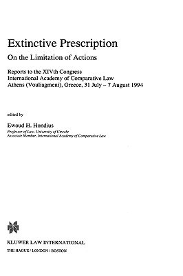 Extinctive Prescription on the Limitation of Actions pdf epub mobi 电子书 下载