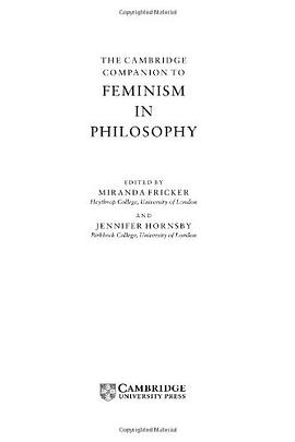 The Cambridge Companion to Feminism in Philosophy pdf epub mobi 电子书 下载