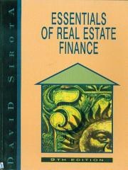 Essentials of Real Estate Finance