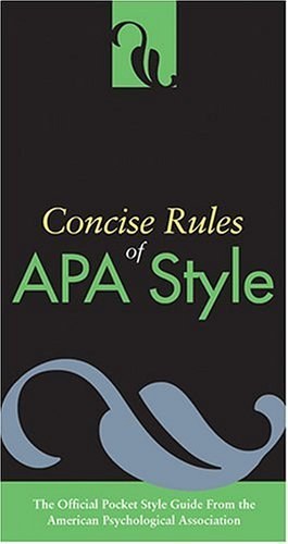 Concise Rules Of Apa Style (Concise Rules of the American Psychological Association (APA) Style) pdf epub mobi 电子书 下载