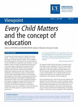 Every Child Matters and the Concept of Education pdf epub mobi 电子书 下载