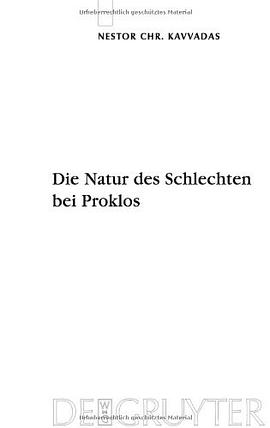 Die Natur des Schlechten bei Proklos pdf epub mobi 电子书 下载