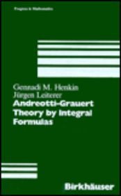 Andreotti-Grauert Theory by Integral Formulas pdf epub mobi 電子書 下載