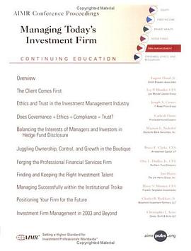 Managing Today's Investment Firms pdf epub mobi 电子书 下载