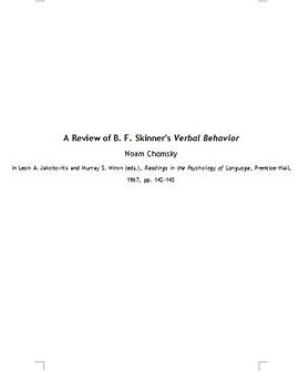 Review of Verbal Behavior by B. F. Skinner pdf epub mobi 电子书 下载
