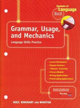 Holt Elements of Language pdf epub mobi 电子书 下载