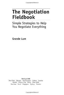 the NEGOTIATION FIELDBOOK pdf epub mobi 电子书 下载